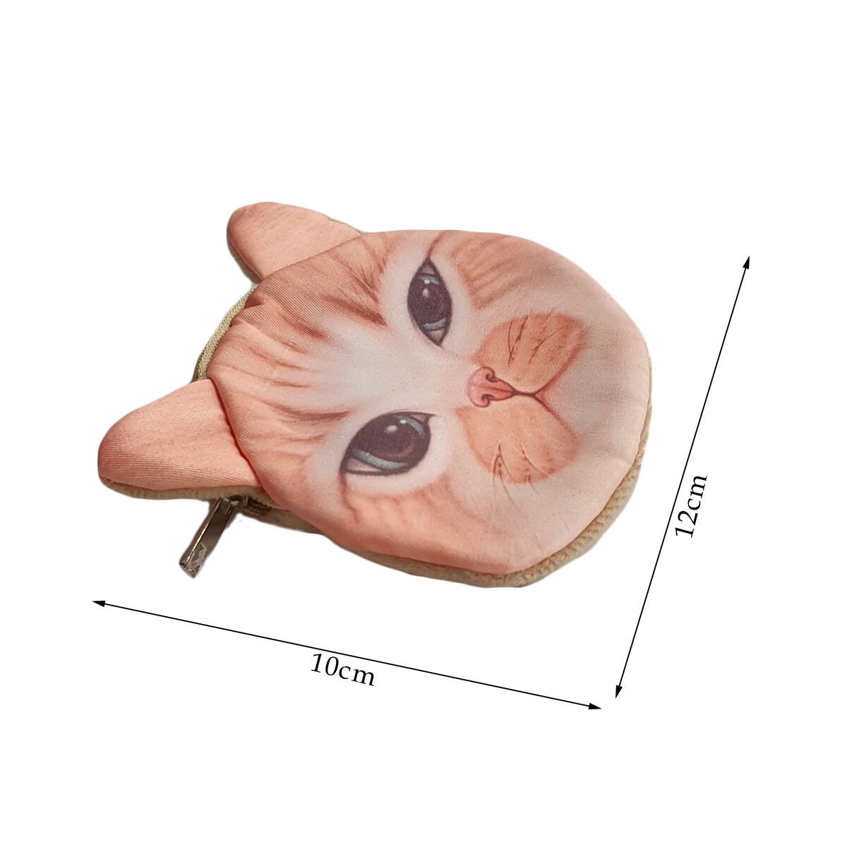 Polyester cat head coin purse