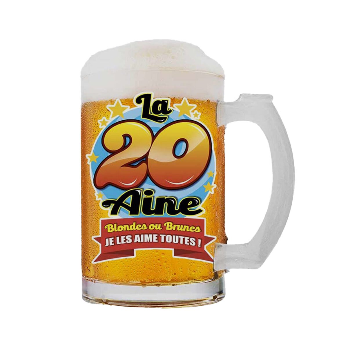 Beer mug 20 years glass 50 cl