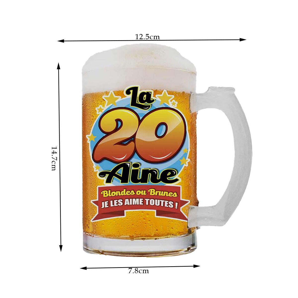 Beer mug 20 years glass 50 cl
