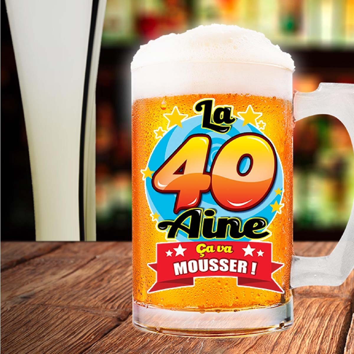 Beer mug 40 years glass 50 cl