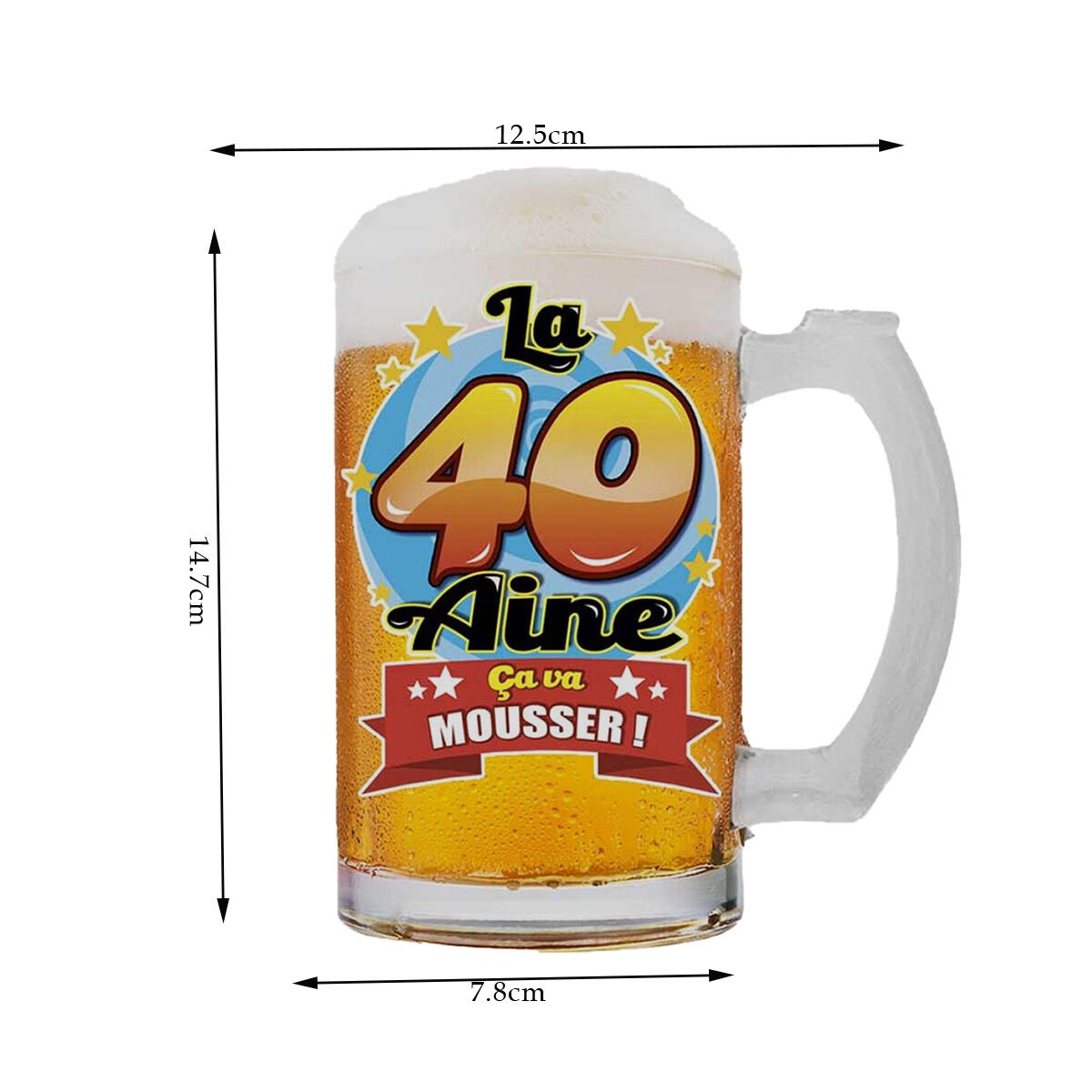 Beer mug 40 years glass 50 cl