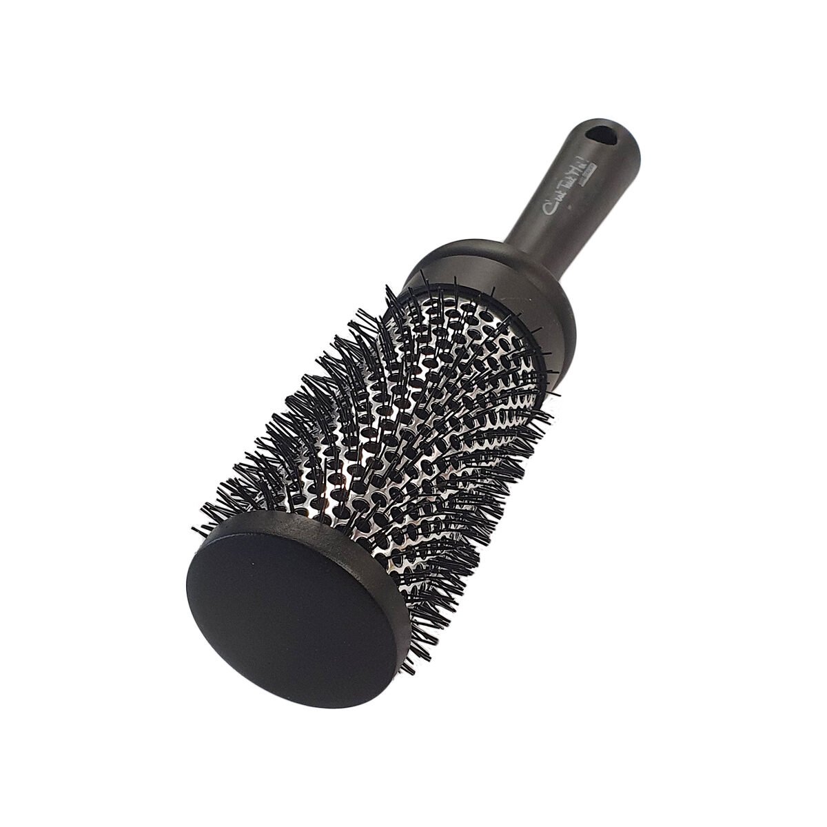 Round spa hair brush with large plastic/aluminum black/silver bristles C'est Tout Moi!