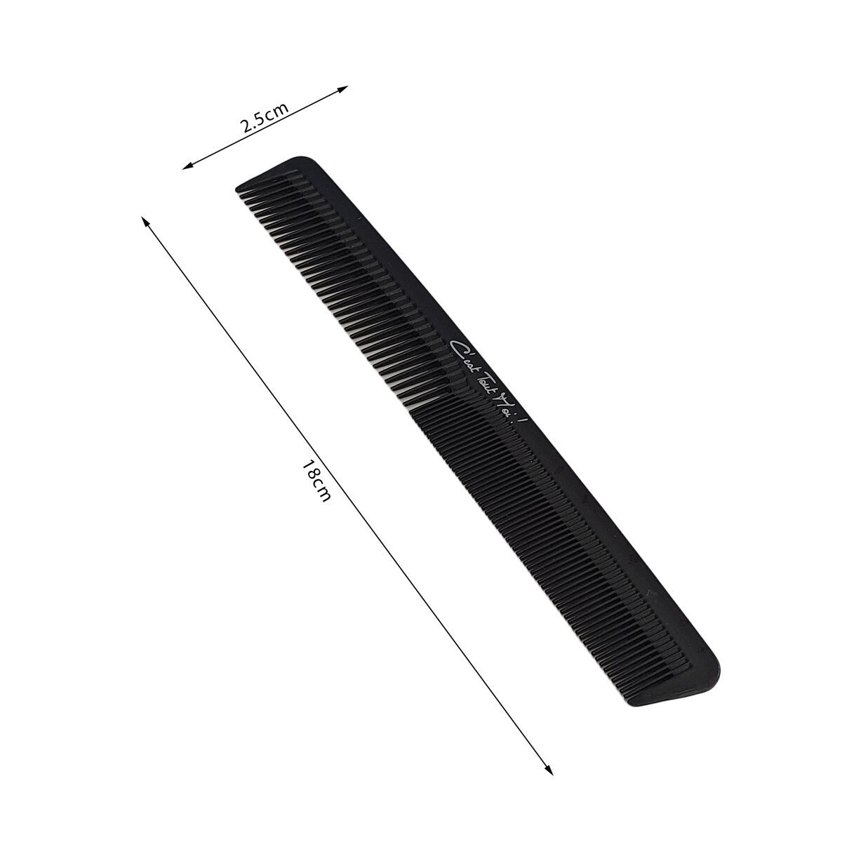 Black plastic double men's hair comb C'est Tout Moi!