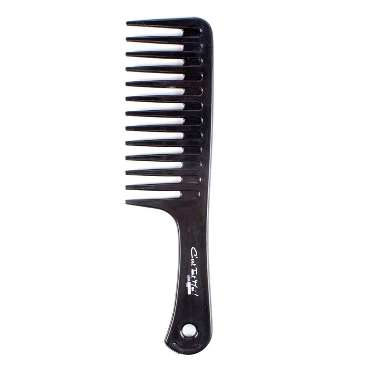 Wide teeth hair comb with black plastic handle C'est Tout Moi!