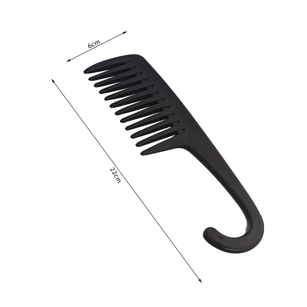 Peigne à cheveux dents larges spécial douche manche plastique noir finition crochet C'est Tout Moi !