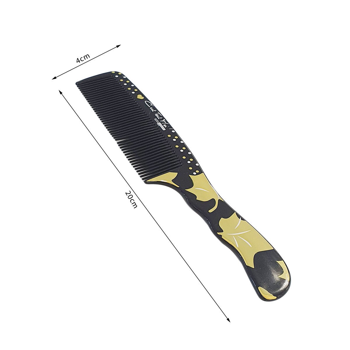 Detangling comb for yellow patterned hair with black plastic handle C'est Tout Moi!
