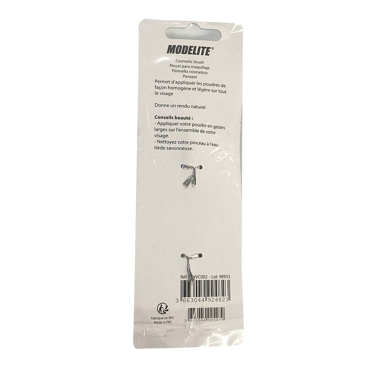 Pinceau blush de maquillage classique à poils noirs nylon Modelite