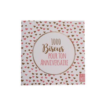 2-fold birthday postcard 13 X 13 cm folded with envelope Le p’tit mot