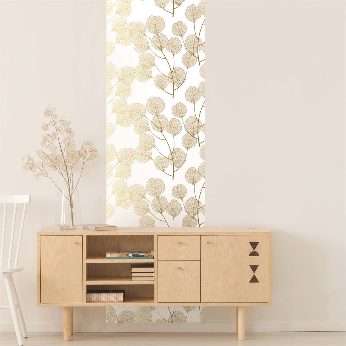 Sticker décoratif meuble Feuilles dorées en rouleau L 250 X l 45 cm Home Deco Factory