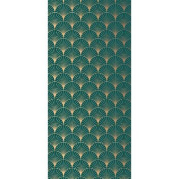 Art Deco Ginkgo dark green/gold furniture decorative sticker on roll L 250 X W 45 cm Home Deco Factory