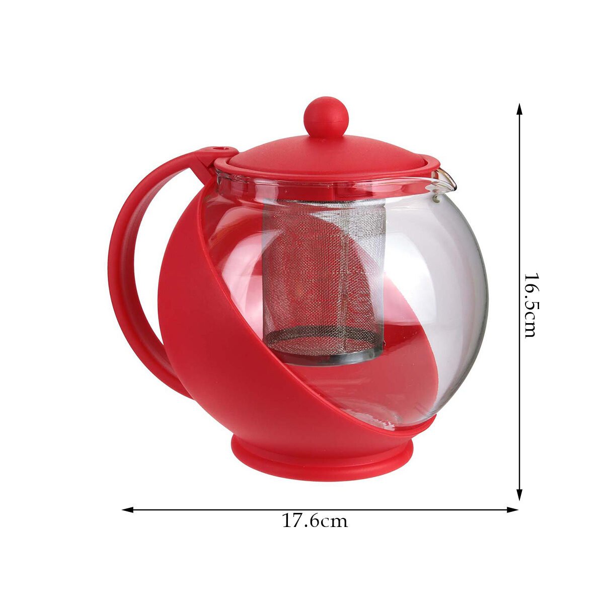 Round teapot 1 l glass/plastic with stainless steel infuser Cook' Concept