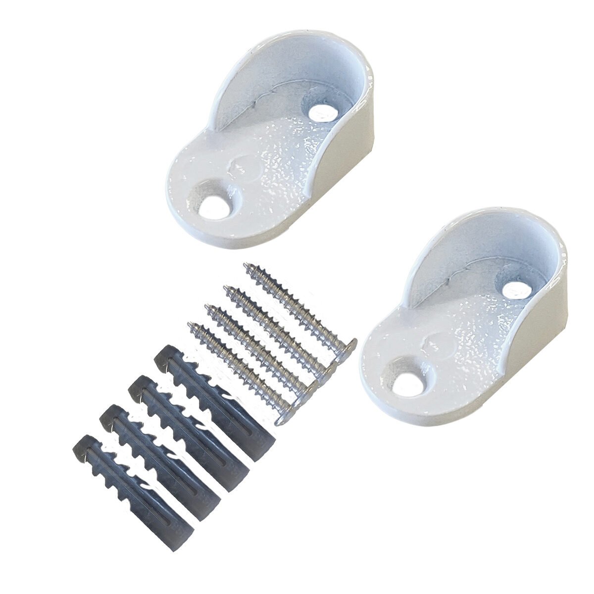 Lot 2 supports naissance métal blanc pour barre D 16 mm Luance