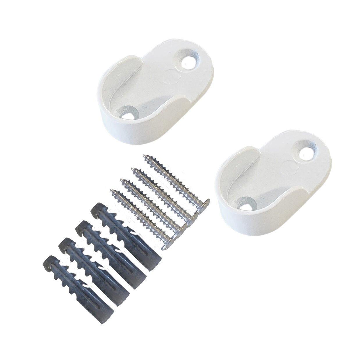 Lot 2 supports naissance métal blanc pour barre D 16 mm Luance