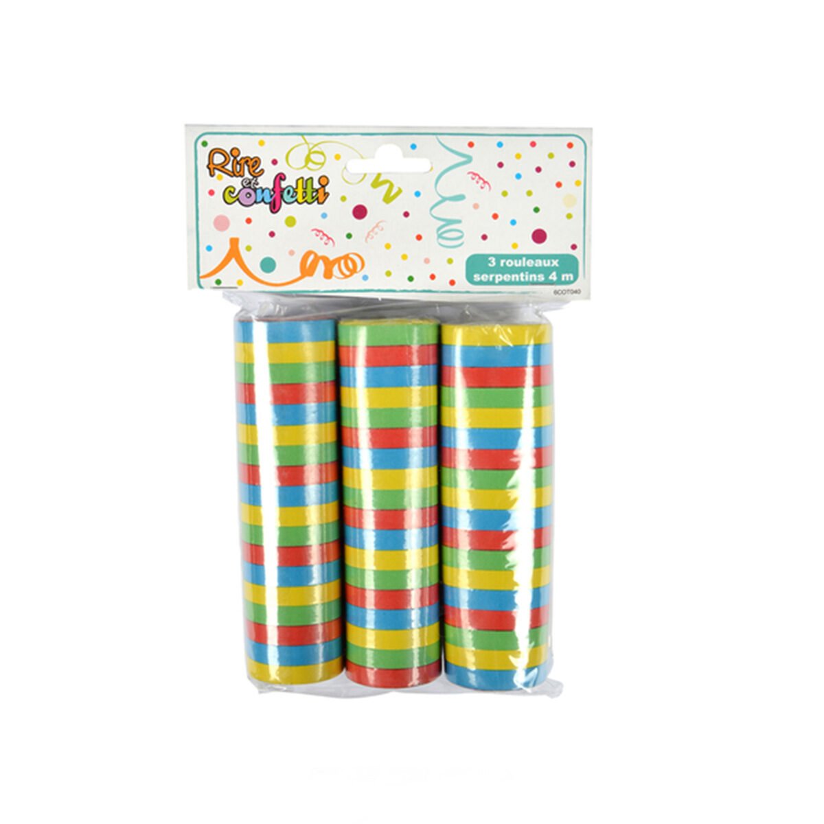 Set of 3 multicolored paper streamers Laughter and confetti