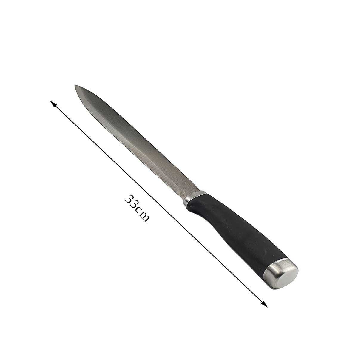 Couteau à trancher lame acier inoxydable avec poignée siliconé