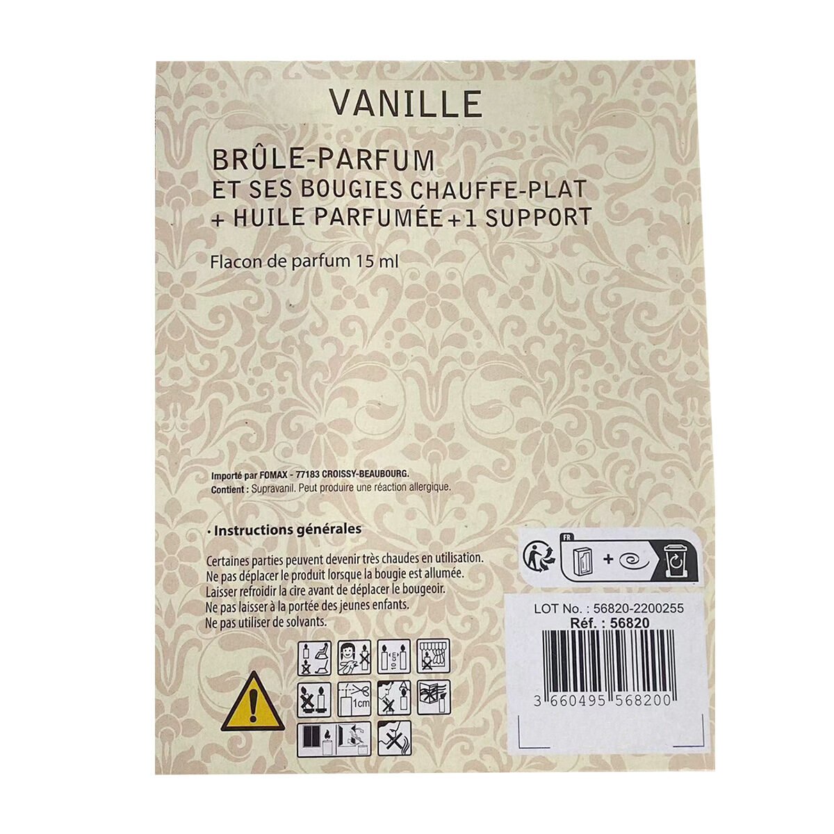 Vanilla scent box with ceramic incense burner, scented oil and 2 Karma Scents tea lights