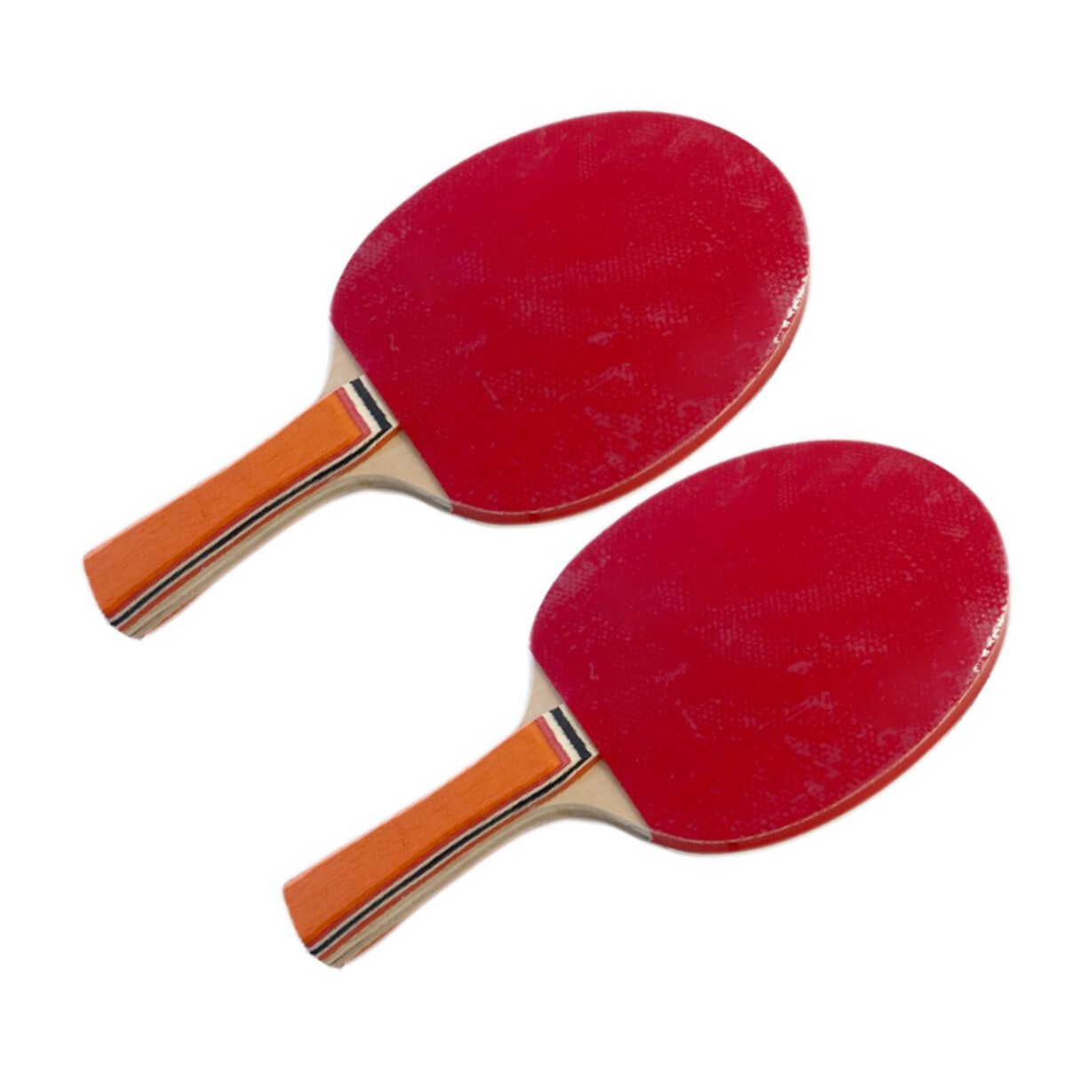 Set of 2 wood/rubber ping pong rackets + 2 balls + 1 Power Challenge storage bag