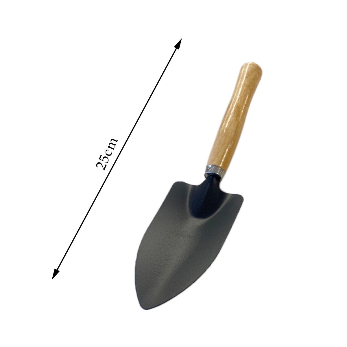 Lot 3 outils de jardinage métal noir avec manche bois Happy Green